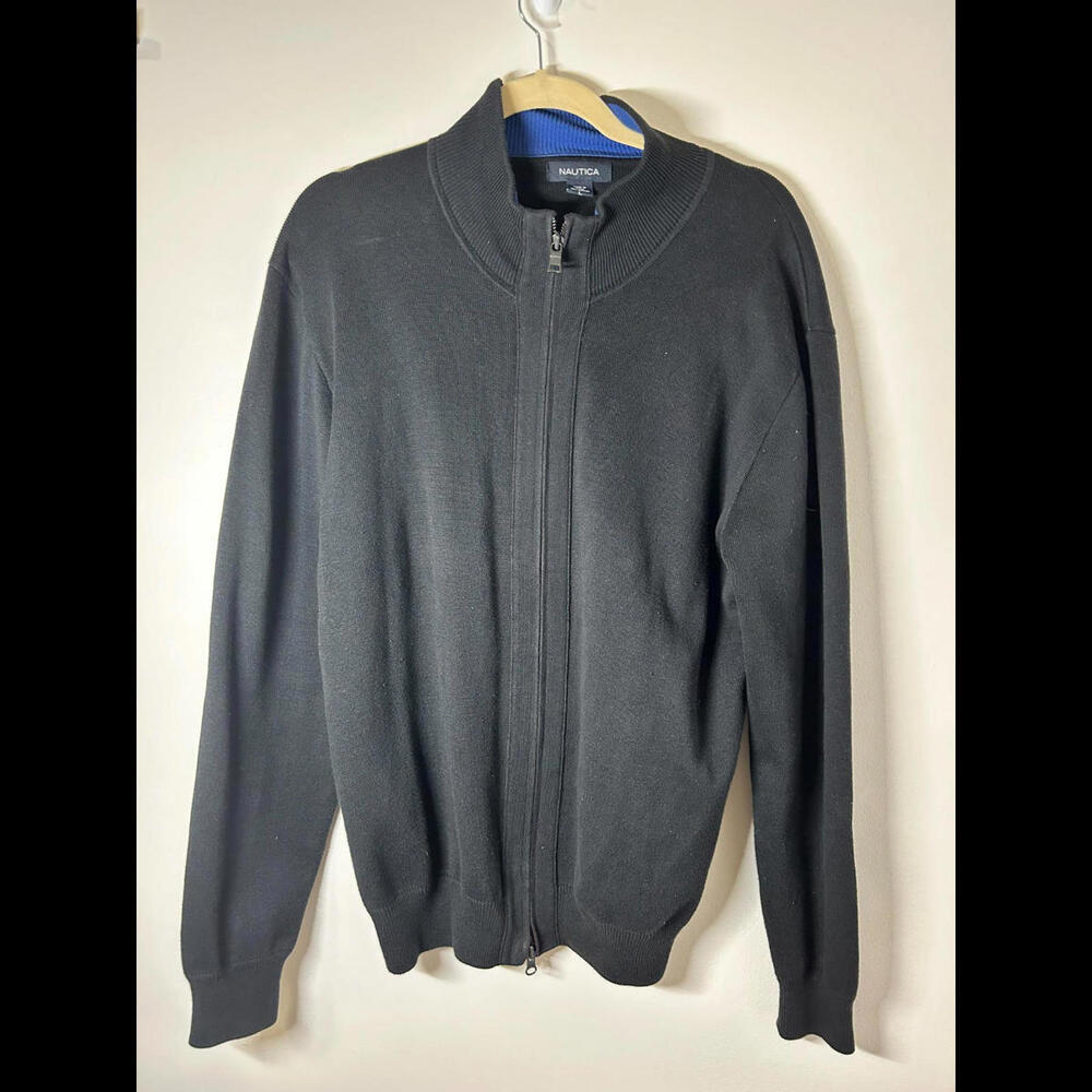 Nautica full zip 100% Cotton cardigan in Navy Blue‎ Men's size L